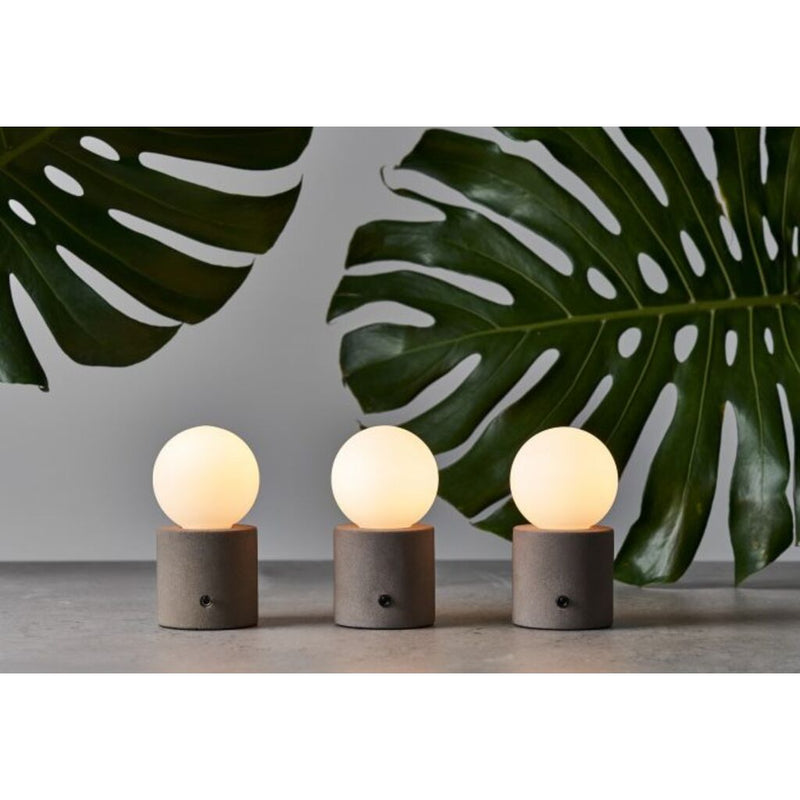 Seed Design Castle Muse Table Lamp | Concrete Gray & Matt Opal