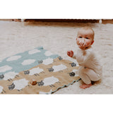 In2green Baby Sheep Little Eco Throw | Blue Pond/Straw