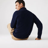 Lacoste Men's Zippered Stand-Up Fleece Sweatshirt | Navy Blue/169