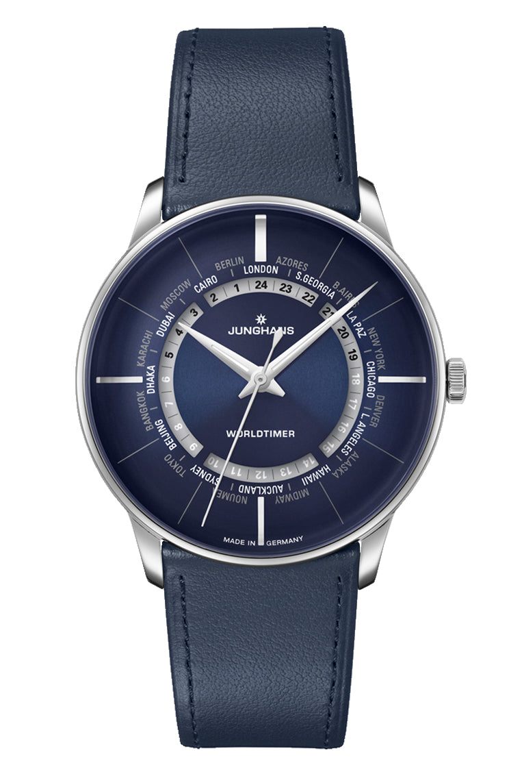 Junghans Meister Worldtimer Automatic 40MM Watch | Sapphire Crystal Glass