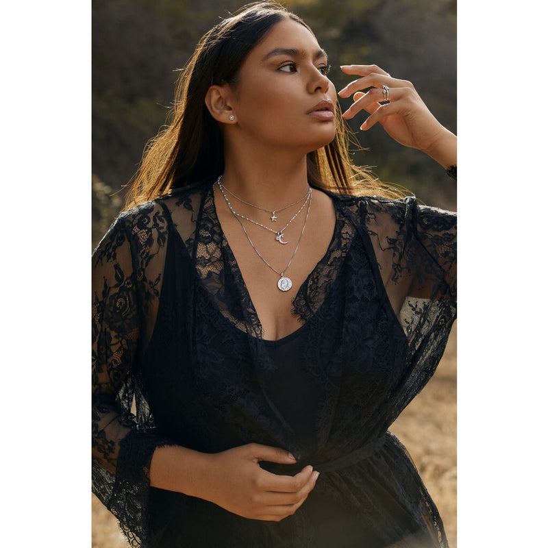 Awe Inspired Diamond Star Charm Necklace | Standard Cable Chain