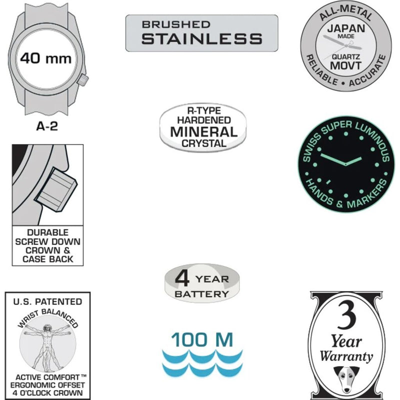 Bertucci A-2S Construction King Watch | Black Tridura Band + Black Pro-Guard