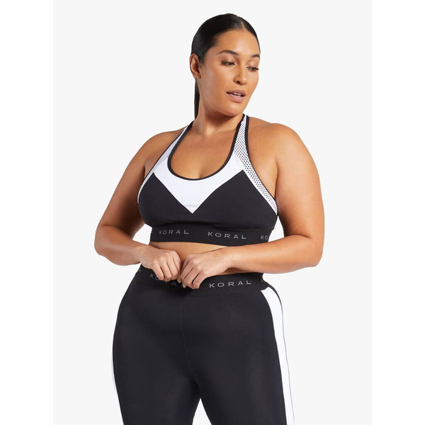 Koral Emblem Black Out Bra | Black/White