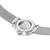 Mondaine Official Swiss Railways Automatic Watch EVO2 | Stainless Steel Brushed/White Dial/Mesh Bracelet