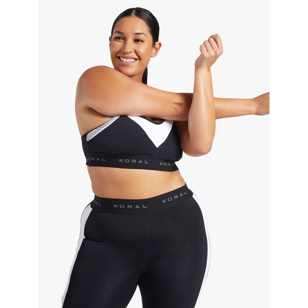 Koral Emblem Black Out Bra | Black/White