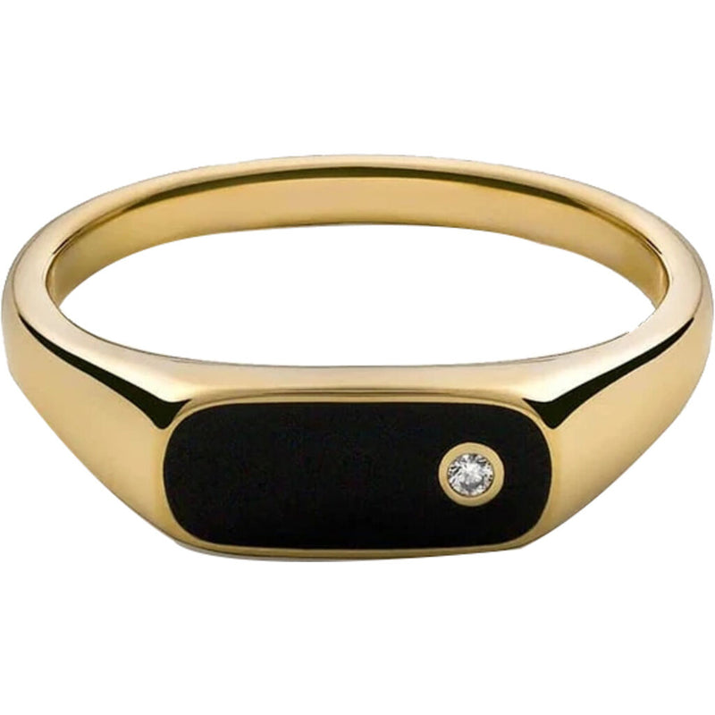 Miansai Mens Pax Ring, Gold Vermeil With Enamel | Black