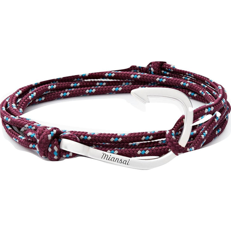 Miansai Hook on Rope Bracelet |  Silver Plated/Burgundy