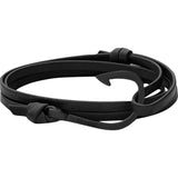 Miansai Hook on Bracelet | Black Leather/Noir