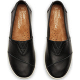 TOMS Women's Avalon Slip Ons | Black Leather Size:6.5, Width:B
