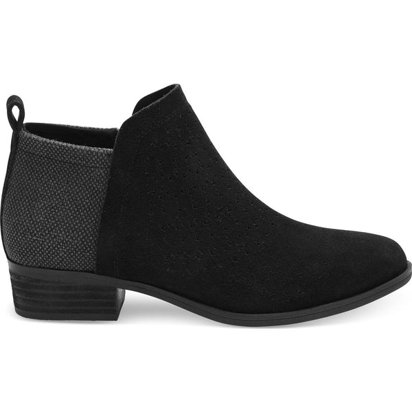 TOMS Women's Suede Radial Perforated Deia Booties | Black - 10010982 -6