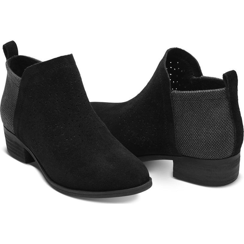 TOMS Women's Suede Radial Perforated Deia Booties | Black â Sportique