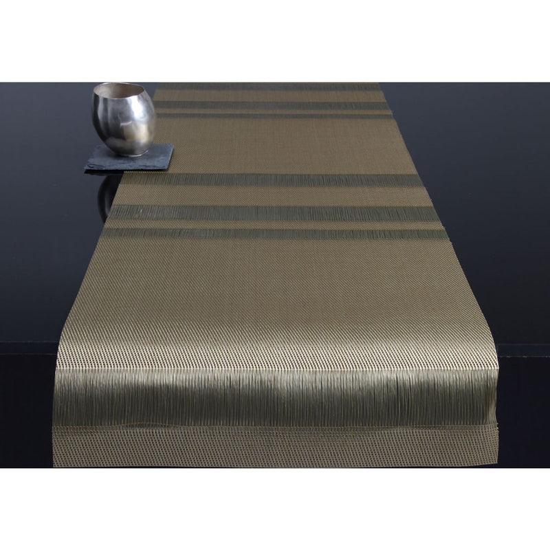 Chilewich Tuxedo Stripe Table Runn 14x76 | Gold - 100138-002