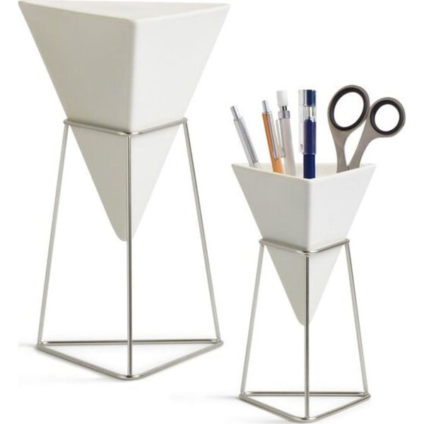 Umbra Trigg Tabletop Set | White/Nickel