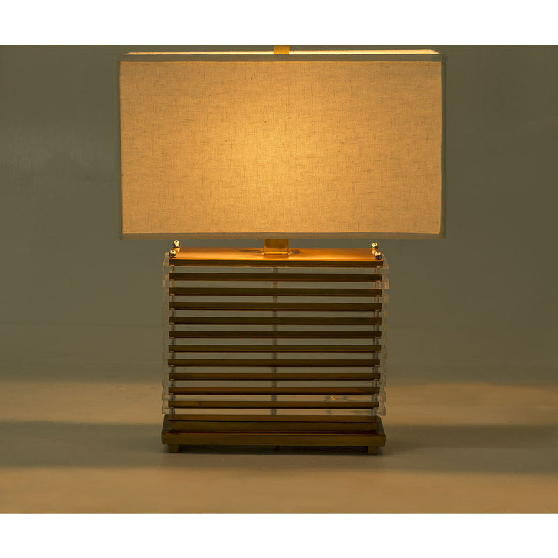 Resource Decor Stack Table Lamp | Brass/White