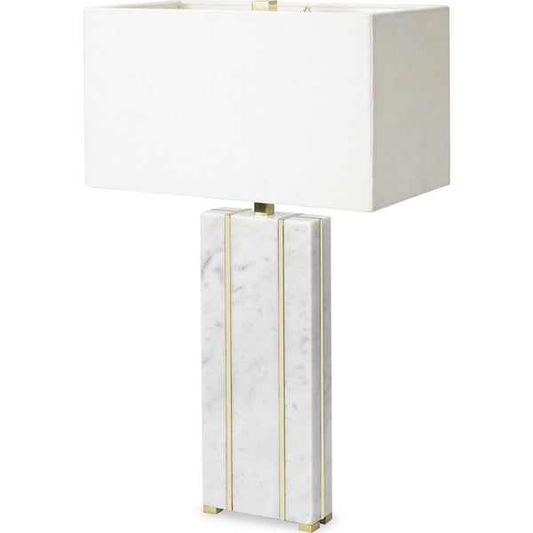 Resource Decor Marble Table Lamp | White/Brass
