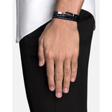 Miansai Trice Navy Blue Leather Bracelet W/ Sleeve | Sterling Silver