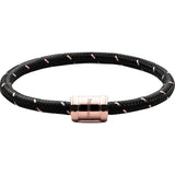 Miansai Rose Gold Plated Mini Single Rope Casing Bracelet | Black/Rose
