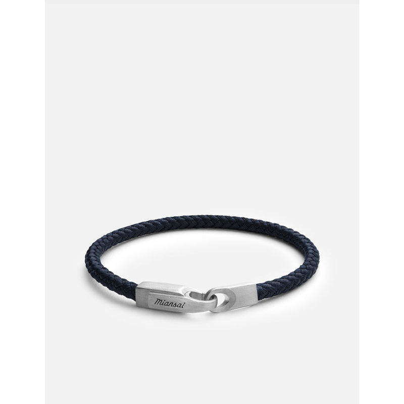 Miansai Crew Leather Bracelet | Matte Silver/Navy 101-0223-006