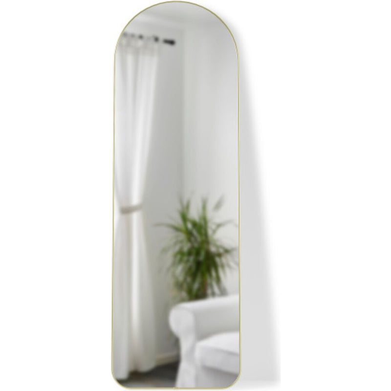 Umbra Hubba Arched Leaning Mirror | Brass