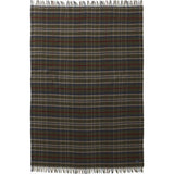 Faribault Hatchet Plaid Wool Throw | Olive 10420 50x72