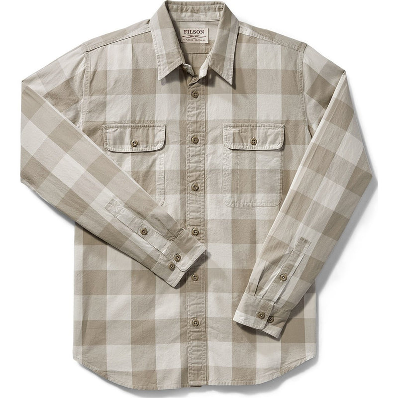 Filson Lightweight Kitsap Work Shirt | Tan/Khaki Checkered M 11010742