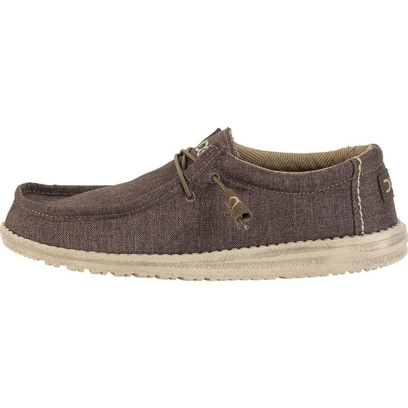 Hey Dude Wally Linen Shoes | Chocolate