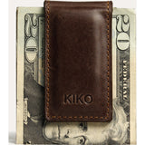 Kiko Leather Magnetic Money Clip | Brown 111brwn