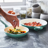 Greenpan Rio Ceramic Nonstick 8" & 10" Open Frypan Set | Turquoise