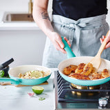 Greenpan Rio Ceramic Nonstick 8" & 10" Open Frypan Set | Turquoise