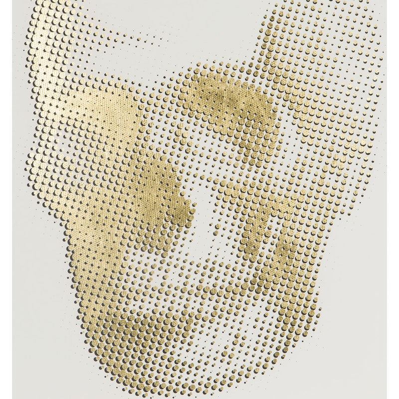 Resource Decor Gold Skeleton Skull Print | Distressed Wood