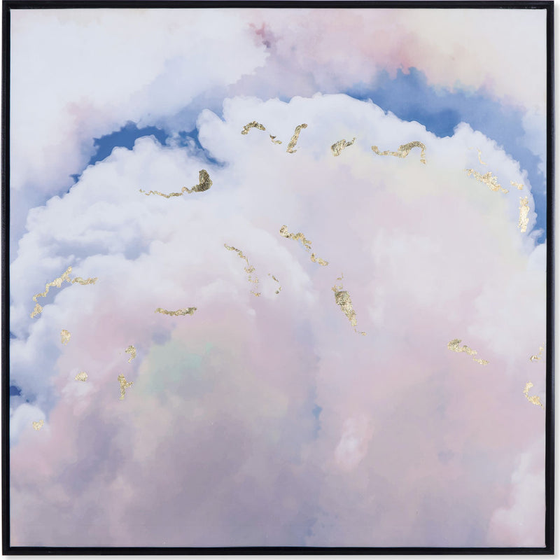 Resource Decor Gold Leaf Clouds Print | Solid Wood