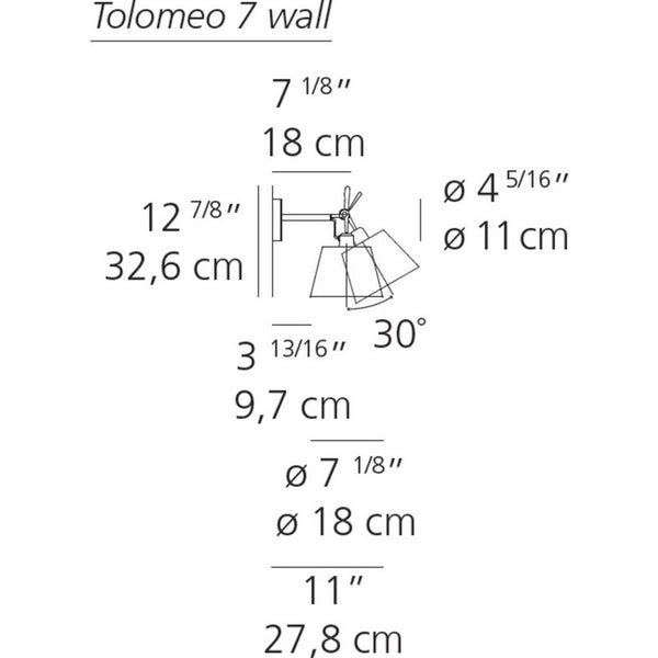 Artemide Tolomeo Wall Shade | Body Included E26 ALUMINUM SHADE