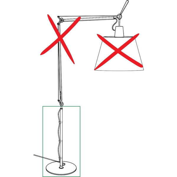 Artemide Tolomeo Mega LED Floor Support | Base & Stem Inclued