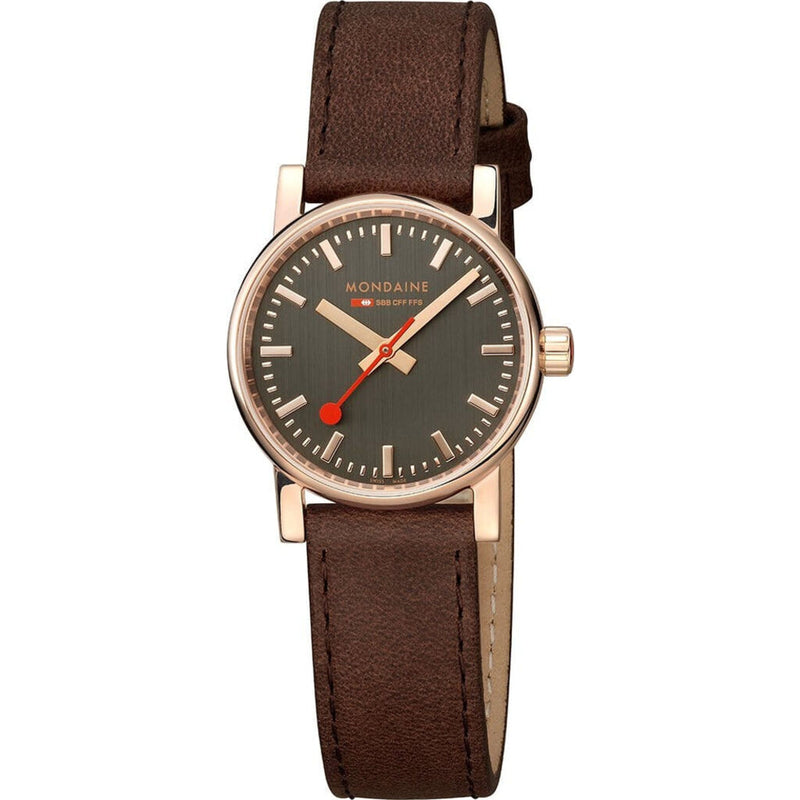 Mondaine Evo2 Rose Gold Watch | St. Steel Polished IP Rose Gold Plated / Grey