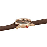 Mondaine Evo2 Rose Gold Watch | St. Steel Polished IP Rose Gold Plated / Grey