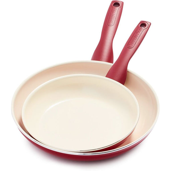 Greenpan Rio Ceramic Nonstick 8" & 10" Open Frypan Set | Red