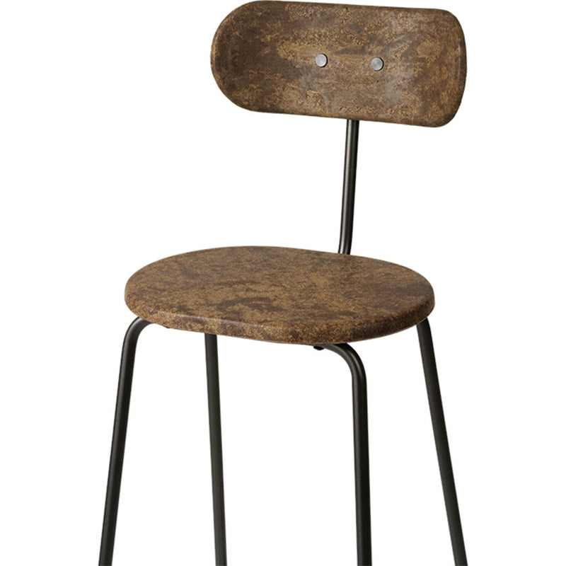 Mater Furniture Earth Stool Backrest Gun Metal Frame | 38.9"