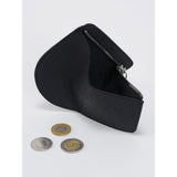 Cote & Ciel Zippered Coin Purse | Recycled Leather/Black