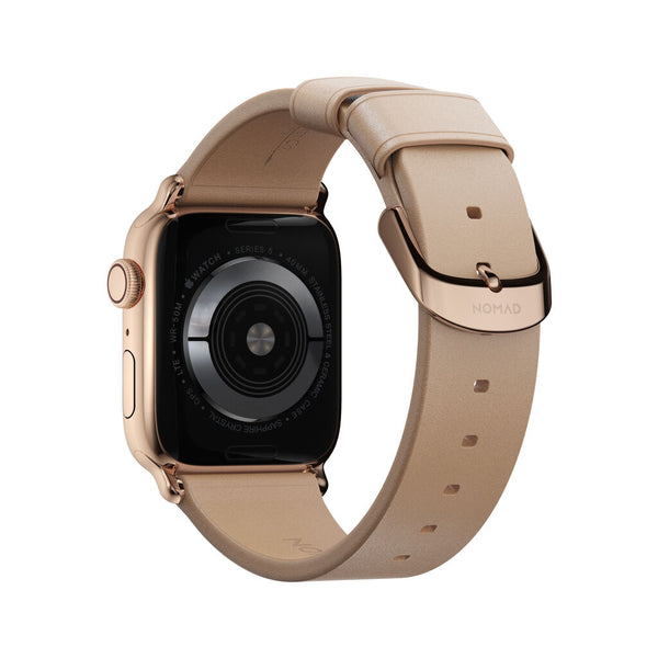 Nomad Modern Apple Slim Watch Strap 40mm / 38mm | Natural/Gold Hardware