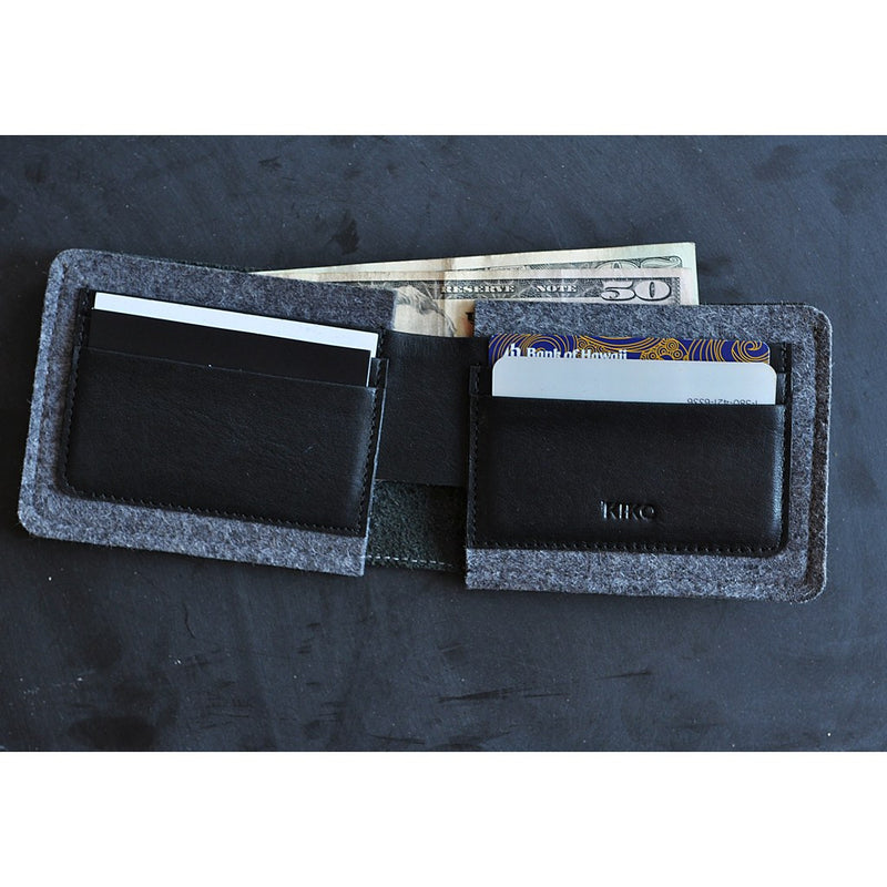 Kiko Leather Dual Textured Wallet | Black 134