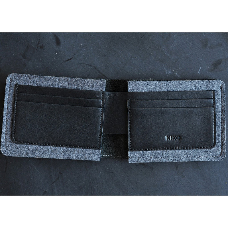 Kiko Leather Dual Textured Wallet | Black 134
