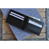 Kiko Leather Sleek Bi-Fold Wallet | Black 139