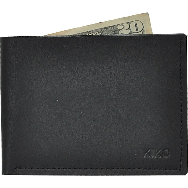 Kiko Leather Sleek Bi-Fold Wallet | Black 139