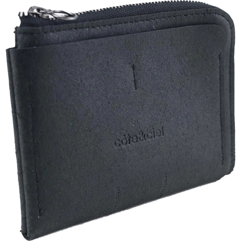 Cote & Ciel Recycled Leather Zippered Wallet | Large | Black