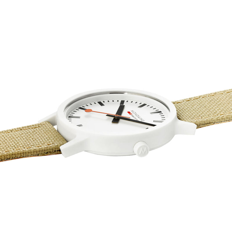 Mondaine Official Swiss Railways Watch Essence | White/White Dial/Silver