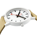 Mondaine Official Swiss Railways Watch Essence | White/White Dial/Silver