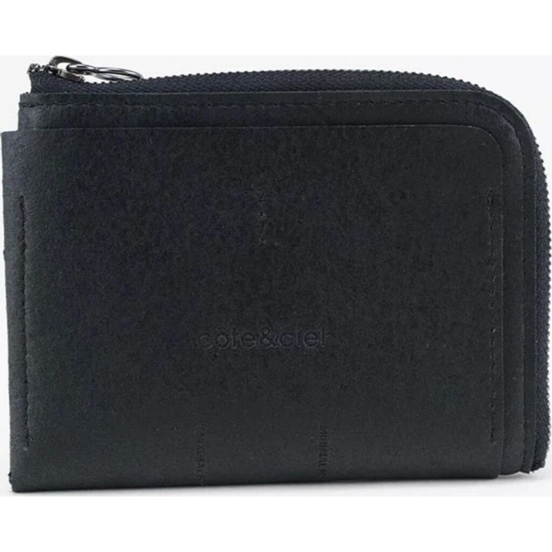 Cote & Ciel Recycled Leather Zippered Wallet | Large | Black
