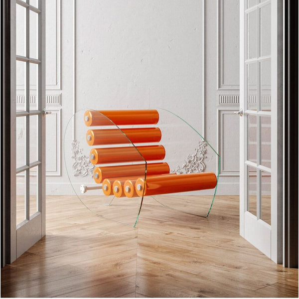 Mojow Model MW 05 Armchair with Clear Tempered Glass