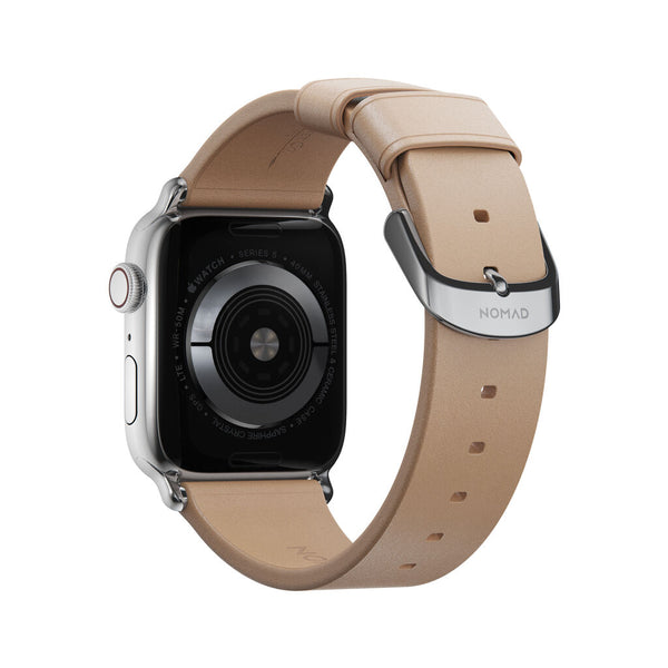 Nomad Modern Apple Slim Strap 40mm / 38mm | Natural/Silver Hardware
