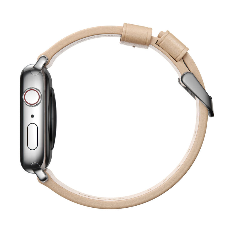 Nomad Modern Apple Slim Strap 40mm / 38mm | Natural/Silver Hardware